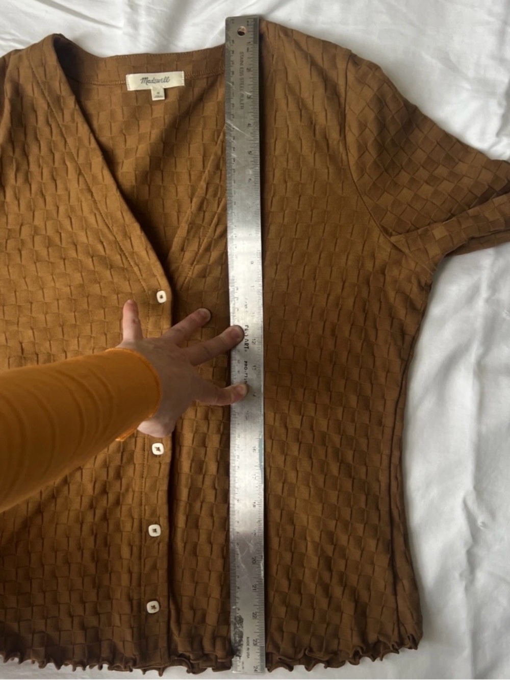 Madewell jacquard texture V-neck lightweight cardigan - Picture 9 of 10